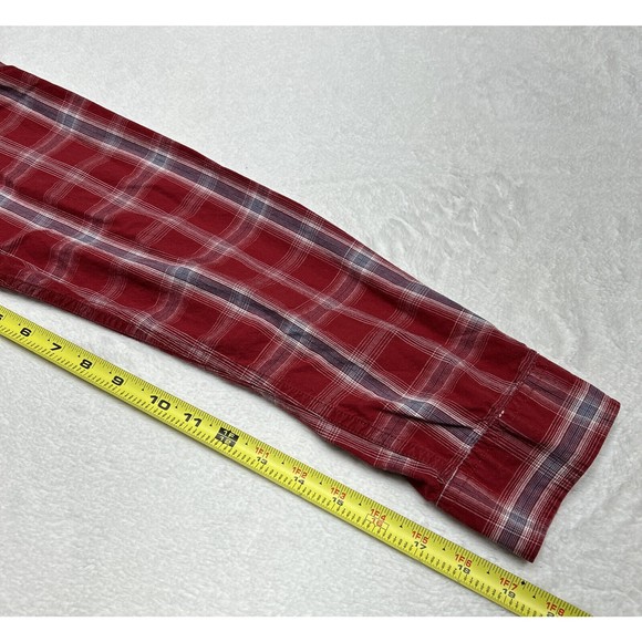 Carhartt Red Plaid Relaxed Fit Long Sleeve Button Down Size Large 103351 608 - Picture 9 of 10